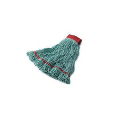RUBBERMAID Swinger Loop FGC11306 GR00 Wet Mop Head, 1 in Headband, Cotton/Synthetic, Green C11306GR00